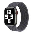 Single-turn Woven Pattern Silicone Watch Band For Apple Watch Series 7 41mm / 6 & SE & 5 & 4 40mm / 3 & 2 & 1 38mm, Size:L(Black Grey) - 1