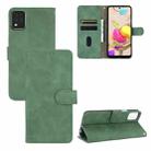 For LG K42 Solid Color Skin Feel Magnetic Buckle Horizontal Flip Calf Texture PU Leather Case with Holder & Card Slots & Wallet(Green) - 1