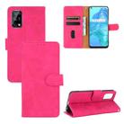 For OPPO Realme V5 / Realme Q2 Solid Color Skin Feel Magnetic Buckle Horizontal Flip Calf Texture PU Leather Case with Holder & Card Slots & Wallet(Rose Red) - 1