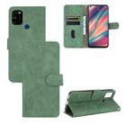 For Wiko View5 Plus Solid Color Skin Feel Magnetic Buckle Horizontal Flip Calf Texture PU Leather Case with Holder & Card Slots & Wallet(Green) - 1