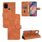 For Wiko View5 Plus Solid Color Skin Feel Magnetic Buckle Horizontal Flip Calf Texture PU Leather Case with Holder & Card Slots & Wallet(Brown) - 1