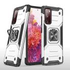 For Samsung Galaxy S20 FE Magnetic Armor Shockproof TPU + PC Case with Metal Ring Holder(Silver) - 1