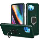 For Motorola Moto G 5G Plus Carbon Fiber Protective Case with 360 Degree Rotating Ring Holder(Green) - 1