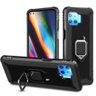 For Motorola Moto G 5G Plus Carbon Fiber Protective Case with 360 Degree Rotating Ring Holder(Black) - 1