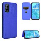 For OPPO Realme V5 / Realme Q2 Carbon Fiber Texture Horizontal Flip TPU + PC + PU Leather Case with Card Slot(Blue) - 1