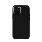 Mutural Shockproof PU+PC+Microfiber+Metal Frame Protective Case For iPhone 12 mini(Black) - 1