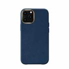 Mutural Shockproof PU+PC+Microfiber+Metal Frame Protective Case For iPhone 12 Pro Max(Blue) - 1
