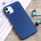 For iPhone 12 mini Carbon Fiber Texture PP Protective Case (Blue) - 1