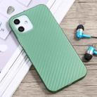 For iPhone 12 mini Carbon Fiber Texture PP Protective Case (Green) - 1