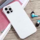 For iPhone 12 / 12 Pro Carbon Fiber Texture PP Protective Case(White) - 1