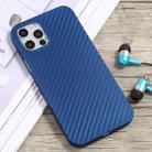 For iPhone 12 / 12 Pro Carbon Fiber Texture PP Protective Case(Blue) - 1