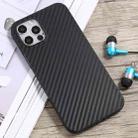 For iPhone 12 Pro Max Carbon Fiber Texture PP Protective Case(Black) - 1