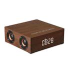 Q5C Multifunctional Wooden Touch Clock Display Bluetooth Speaker, Support TF Card & U Disk & 3.5mm AUX(Walnut) - 1