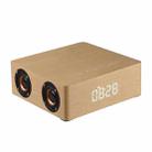 Q5C Multifunctional Wooden Touch Clock Display Bluetooth Speaker, Support TF Card & U Disk & 3.5mm AUX(Yellow Wood) - 1