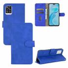 For vivo V20 Pro / S7 Solid Color Skin Feel Magnetic Buckle Horizontal Flip Calf Texture PU Leather Case with Holder & Card Slots & Wallet(Blue) - 1