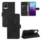 For vivo V20 4G (Indian Version) Solid Color Skin Feel Magnetic Buckle Horizontal Flip Calf Texture PU Leather Case with Holder & Card Slots & Wallet(Black) - 1