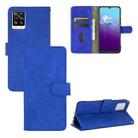 For vivo V20 4G (Indian Version) Solid Color Skin Feel Magnetic Buckle Horizontal Flip Calf Texture PU Leather Case with Holder & Card Slots & Wallet(Blue) - 1