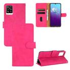 For vivo V20 4G (Indian Version) Solid Color Skin Feel Magnetic Buckle Horizontal Flip Calf Texture PU Leather Case with Holder & Card Slots & Wallet(Rose Red) - 1