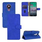 For Nokia 3.4 Solid Color Skin Feel Magnetic Buckle Horizontal Flip Calf Texture PU Leather Case with Holder & Card Slots & Wallet(Blue) - 1