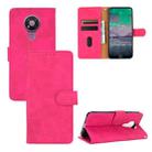 For Nokia 3.4 Solid Color Skin Feel Magnetic Buckle Horizontal Flip Calf Texture PU Leather Case with Holder & Card Slots & Wallet(Rose Red) - 1