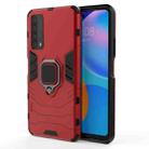 For Huawei P Smart (2021) PC + TPU Shockproof Protective Case with Magnetic Ring Holder(Red) - 1