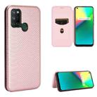 For OPPO Realme 7i Carbon Fiber Texture Horizontal Flip TPU + PC + PU Leather Case with Card Slot(Pink) - 1
