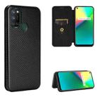 For OPPO Realme 7i Carbon Fiber Texture Horizontal Flip TPU + PC + PU Leather Case with Card Slot(Black) - 1