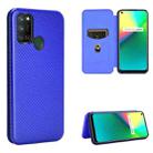 For OPPO Realme 7i Carbon Fiber Texture Horizontal Flip TPU + PC + PU Leather Case with Card Slot(Blue) - 1