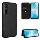 For vivo Y73s Carbon Fiber Texture Horizontal Flip TPU + PC + PU Leather Case with Card Slot(Black) - 1