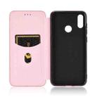 For Asus Zenfone Max (M2) ZB633KL Carbon Fiber Texture Horizontal Flip TPU + PC + PU Leather Case with Card Slot(Pink) - 3