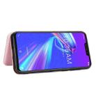 For Asus Zenfone Max (M2) ZB633KL Carbon Fiber Texture Horizontal Flip TPU + PC + PU Leather Case with Card Slot(Pink) - 4