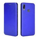 For Asus Zenfone Max (M2) ZB633KL Carbon Fiber Texture Horizontal Flip TPU + PC + PU Leather Case with Card Slot(Blue) - 2