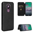 For Nokia 3.4 Carbon Fiber Texture Horizontal Flip TPU + PC + PU Leather Case with Card Slot(Black) - 1