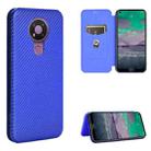 For Nokia 3.4 Carbon Fiber Texture Horizontal Flip TPU + PC + PU Leather Case with Card Slot(Blue) - 1