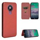For Nokia 3.4 Carbon Fiber Texture Horizontal Flip TPU + PC + PU Leather Case with Card Slot(Brown) - 1