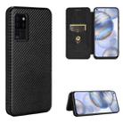 For Oukitel C21 Carbon Fiber Texture Horizontal Flip TPU + PC + PU Leather Case with Card Slot(Black) - 1