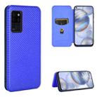 For Oukitel C21 Carbon Fiber Texture Horizontal Flip TPU + PC + PU Leather Case with Card Slot(Blue) - 1