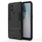 For OnePlus Nord N10 5G Shockproof PC + TPU Protective Case with Hidden Holder(Black) - 1