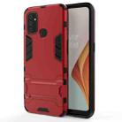 For OnePlus Nord N100 Shockproof PC + TPU Protective Case with Hidden Holder(Red) - 1