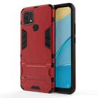 For OPPO A15 Shockproof PC + TPU Protective Case with Hidden Holder(Red) - 1