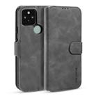 For Google Pixel 5 DG.MING Retro Oil Side Horizontal Flip Case with Holder & Card Slots & Wallet(Grey) - 1