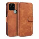 For Google Pixel 5 DG.MING Retro Oil Side Horizontal Flip Case with Holder & Card Slots & Wallet(Brown) - 1