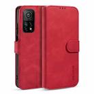 For Xiaomi Mi 10T / 10T Pro DG.MING Retro Oil Side Horizontal Flip Case with Holder & Card Slots & Wallet(Red) - 1