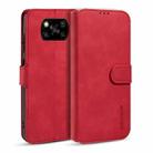 For Xiaomi Poco X3 NFC DG.MING Retro Oil Side Horizontal Flip Case with Holder & Card Slots & Wallet(Red) - 1
