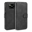 For Xiaomi Poco X3 NFC DG.MING Retro Oil Side Horizontal Flip Case with Holder & Card Slots & Wallet(Black) - 1