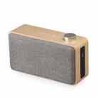 W5A Subwoofer Fabric Wooden Touch Bluetooth Speaker, Support TF Card & U Disk & 3.5mm AUX(Yellow Wood) - 1
