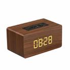 W5C Subwoofer Wooden Clock Bluetooth Speaker, Support TF Card & 3.5mm AUX(Brown Wood) - 1