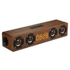 W8C Wooden Clock Subwoofer Bluetooth Speaker, Support TF Card & U Disk & 3.5mm AUX(Brown Wood) - 1