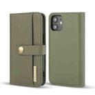DG.MING Lambskin Detachable Horizontal Flip Magnetic Case For iPhone 12 mini(Green) - 1