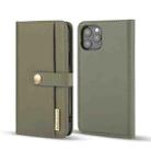 DG.MING Lambskin Detachable Horizontal Flip Magnetic Case For iPhone 12 / 12 Pro(Green) - 1